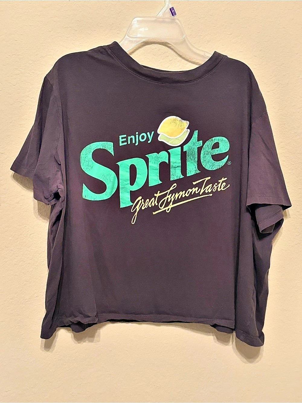 Sprite Short Sleeve Crop Tee XXL Black